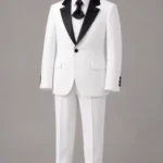 Kids Formal White Tuxedo Suit | High Quality Turkish Fabric