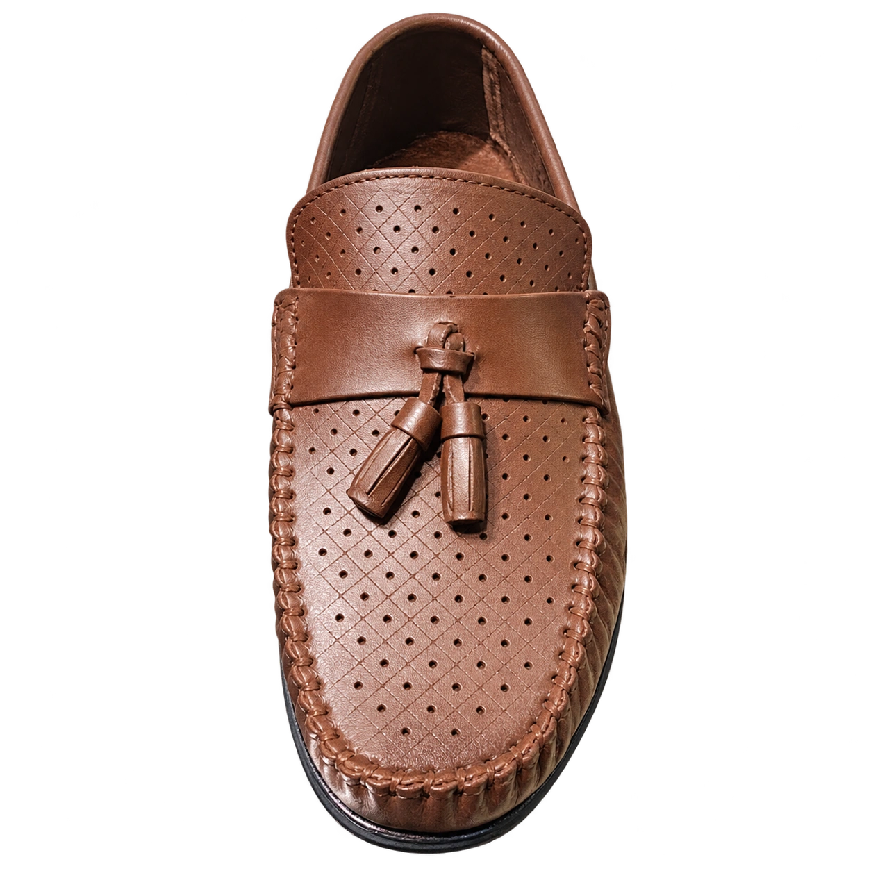Perforated Tassel Moccasin - Brown