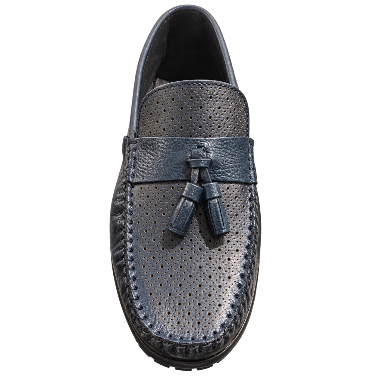 Perforated Tassel Moccasin - Navy