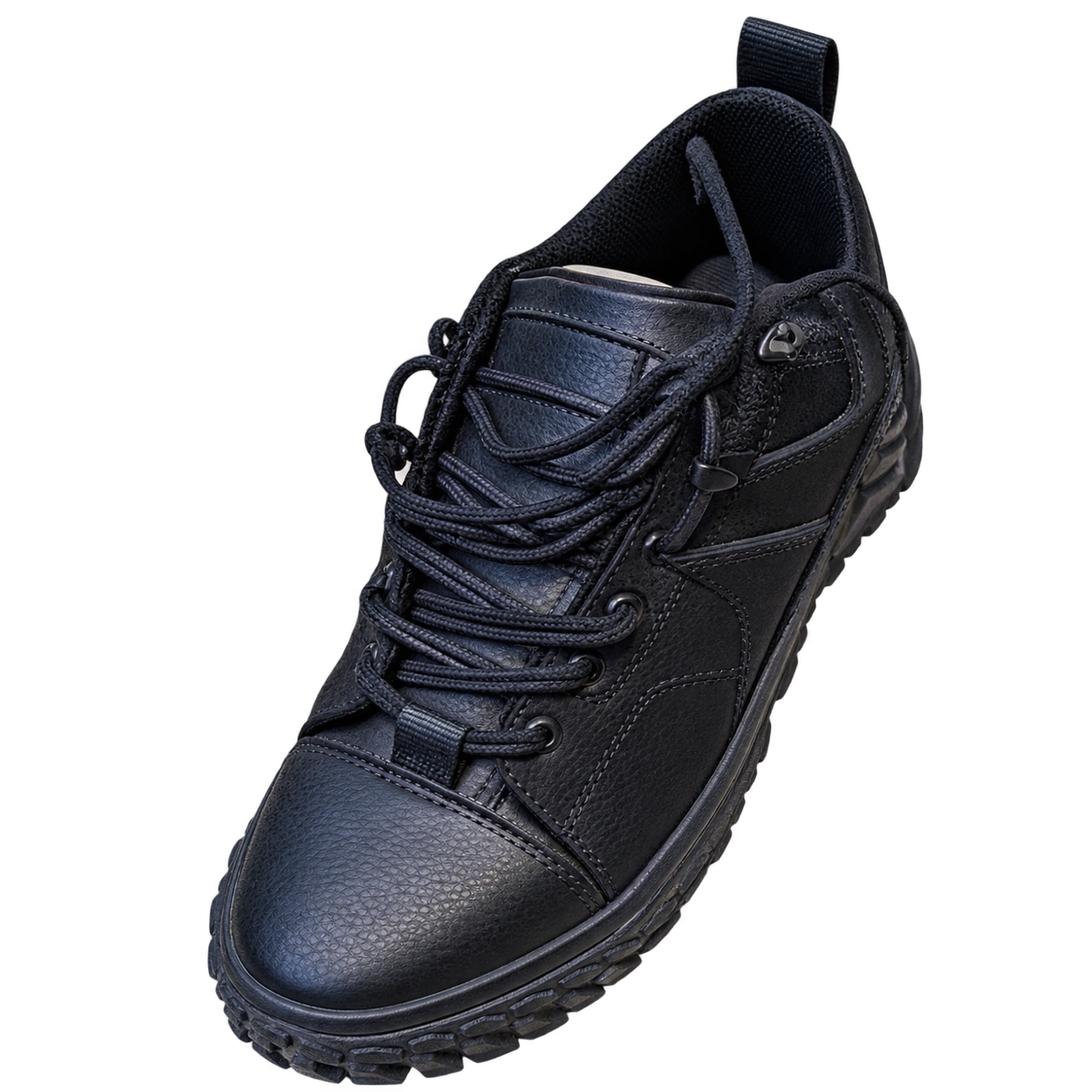 Chunky Leather Sneaker - Black