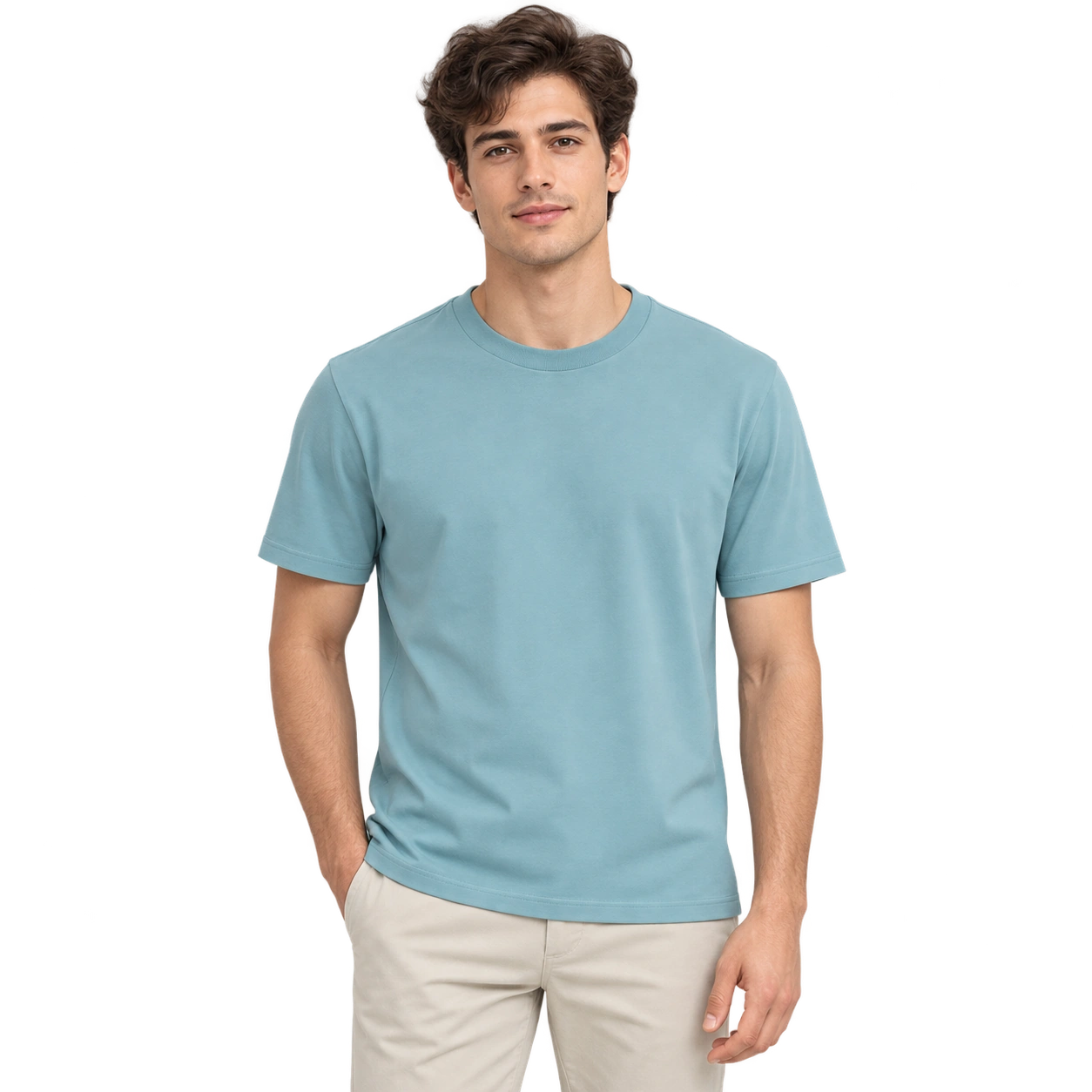 Crew Neck T-Shirt - Aqua