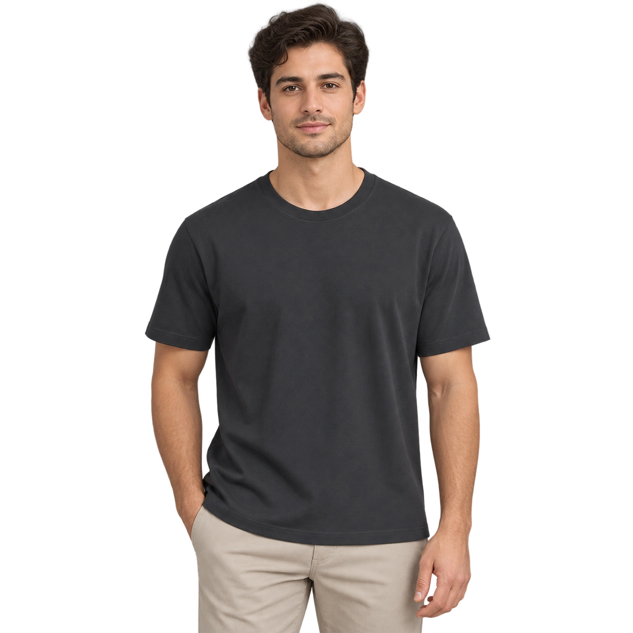 V-Neck T-Shirt - Charcoal
