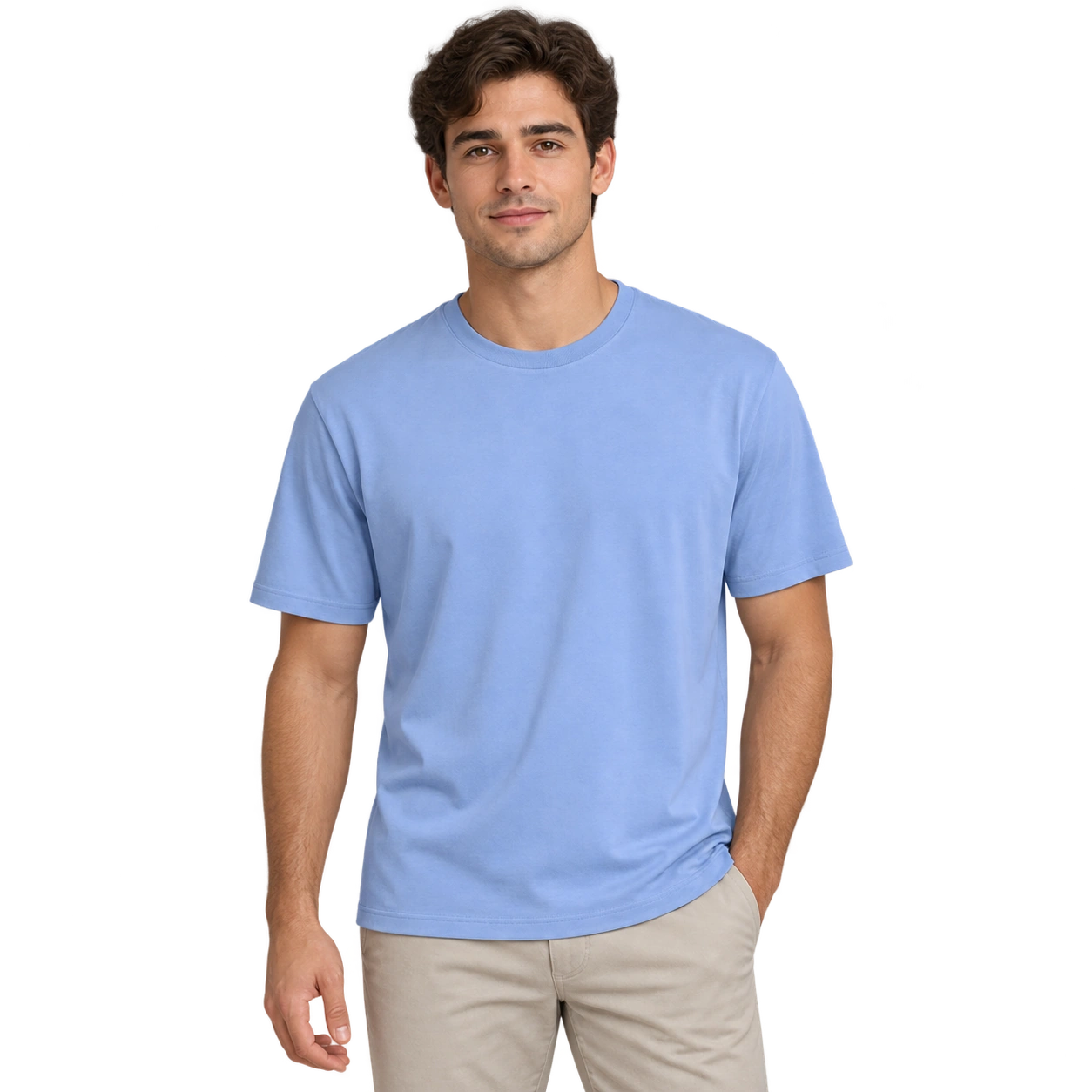 Crew Neck T-Shirt - Sky Blue