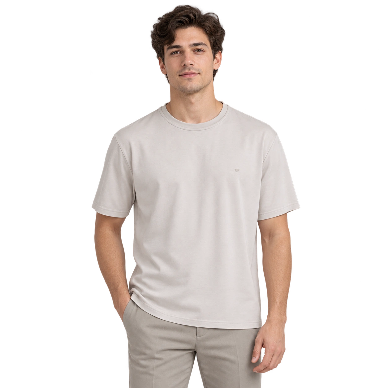 Crew Neck T-Shirt - Stone
