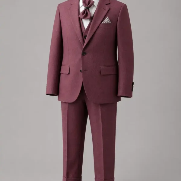 Light Maroon Kids Formal Suit | High Quality Turkish Fabric