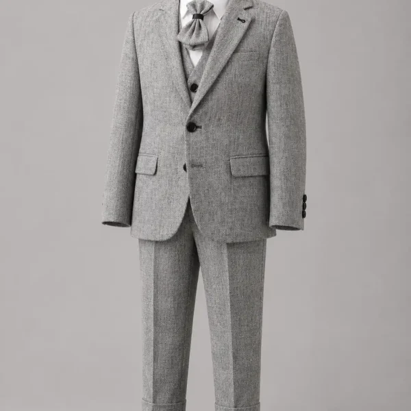 Light Gray Kids Formal Suit | High Quality Turkish Fabric